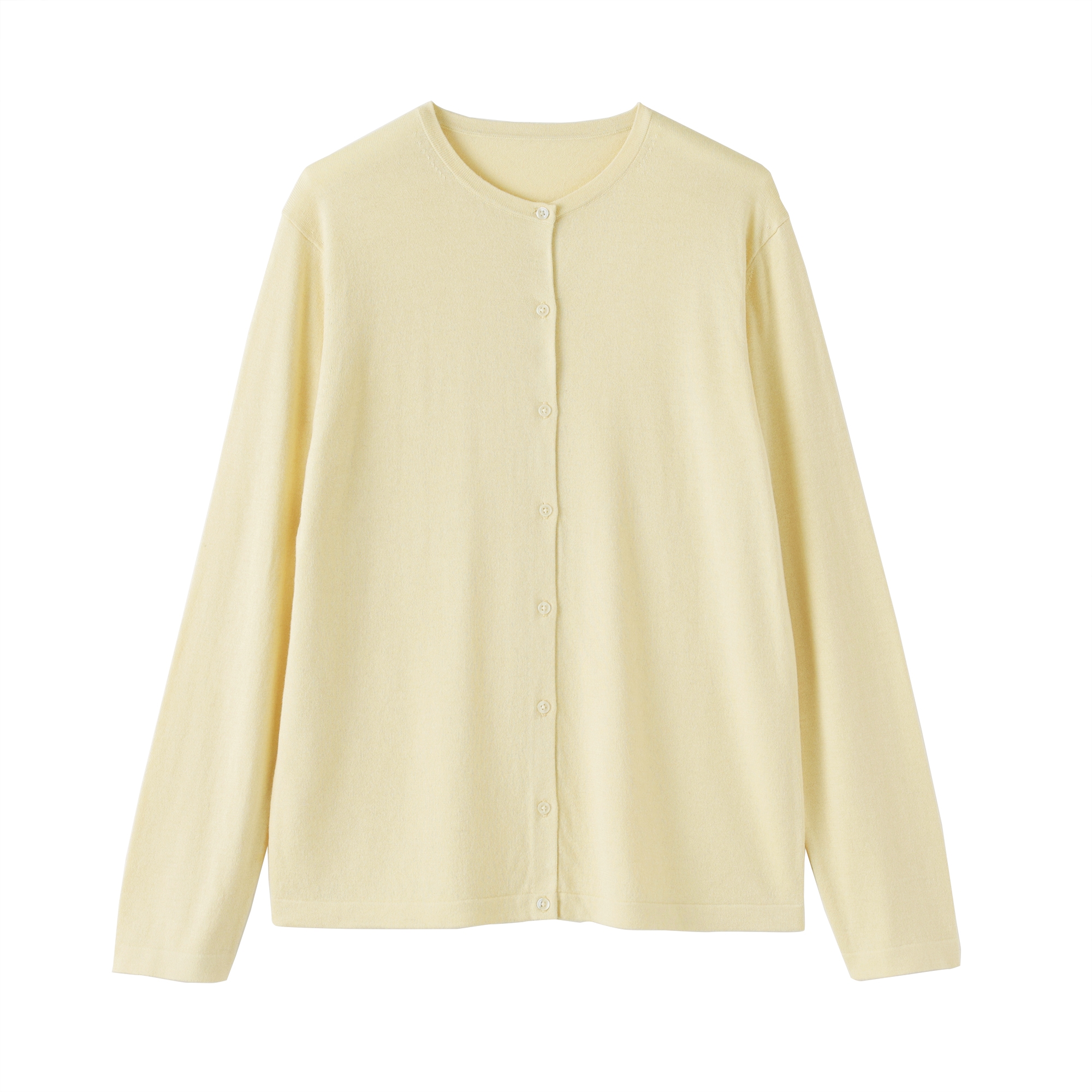 婦人　大豆繊維を使ったクルーネックカーディガン