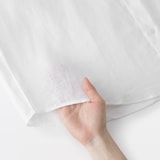 紳士　リネン洗いざらしスタンドカラー長袖シャツ