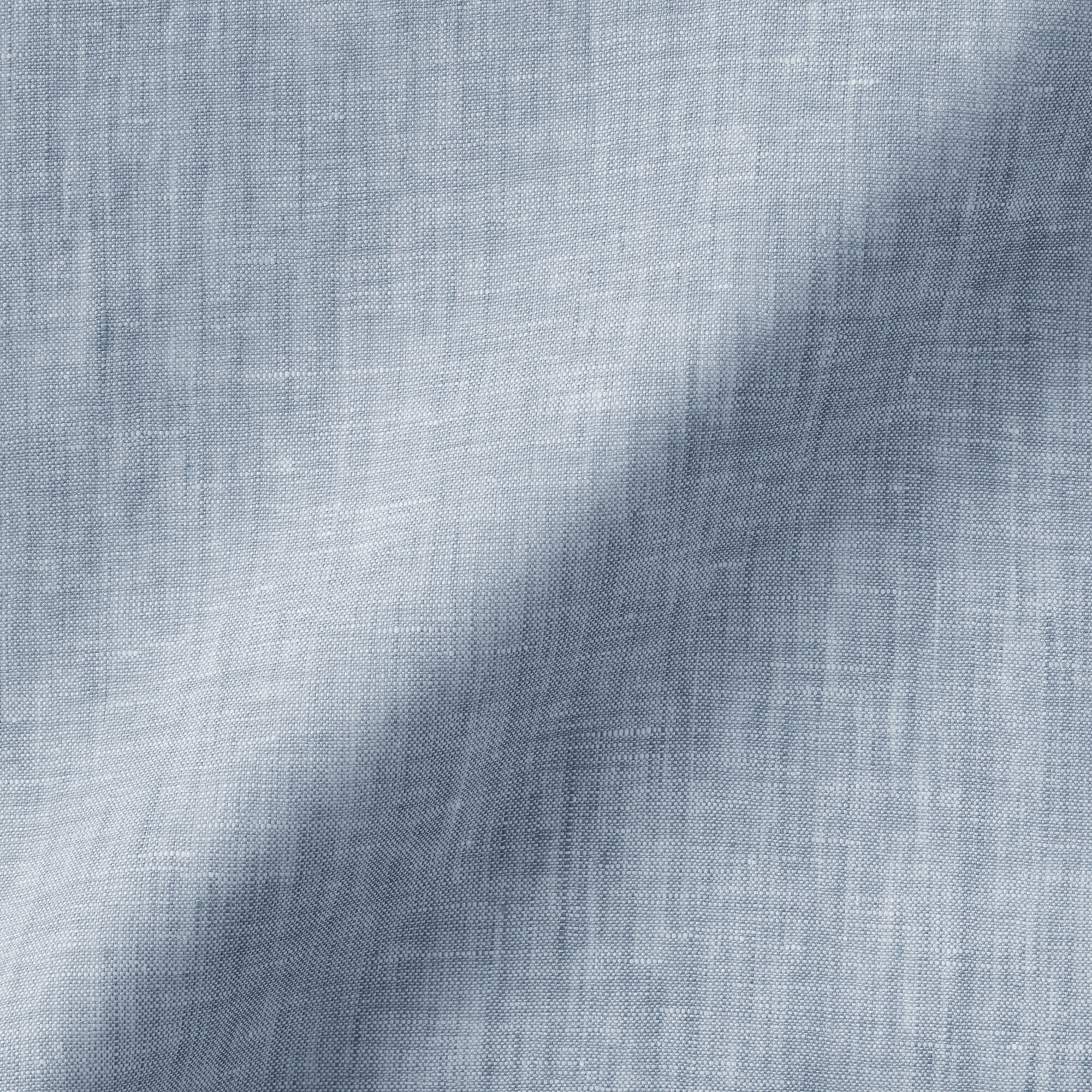 紳士　リネン洗いざらしスタンドカラー長袖シャツ