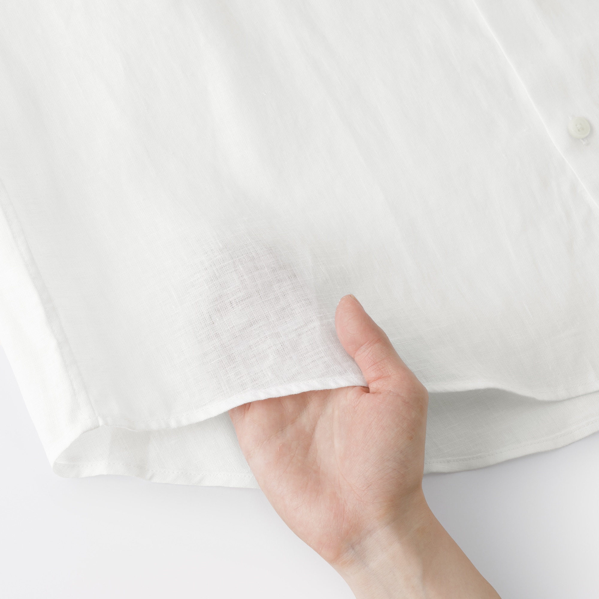 紳士　リネン洗いざらし半袖シャツ