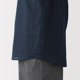 紳士　リネン洗いざらし半袖シャツ