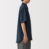 紳士　リネン洗いざらし半袖シャツ