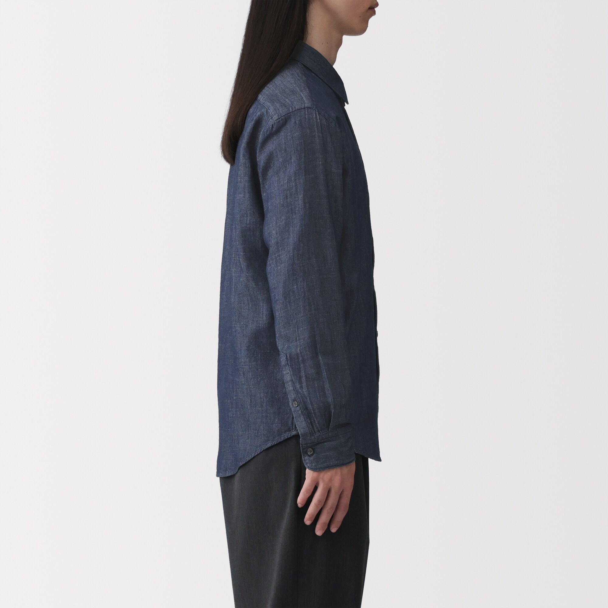 紳士　デニムシャツ　黒