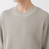 紳士　和紙混半袖クルーネックセーター