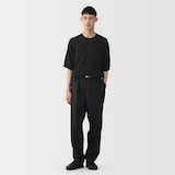 紳士　和紙混半袖クルーネックセーター