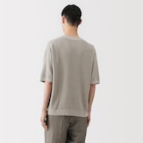 紳士　和紙混半袖クルーネックセーター