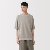 紳士　和紙混半袖クルーネックセーター