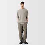 紳士　和紙混半袖クルーネックセーター