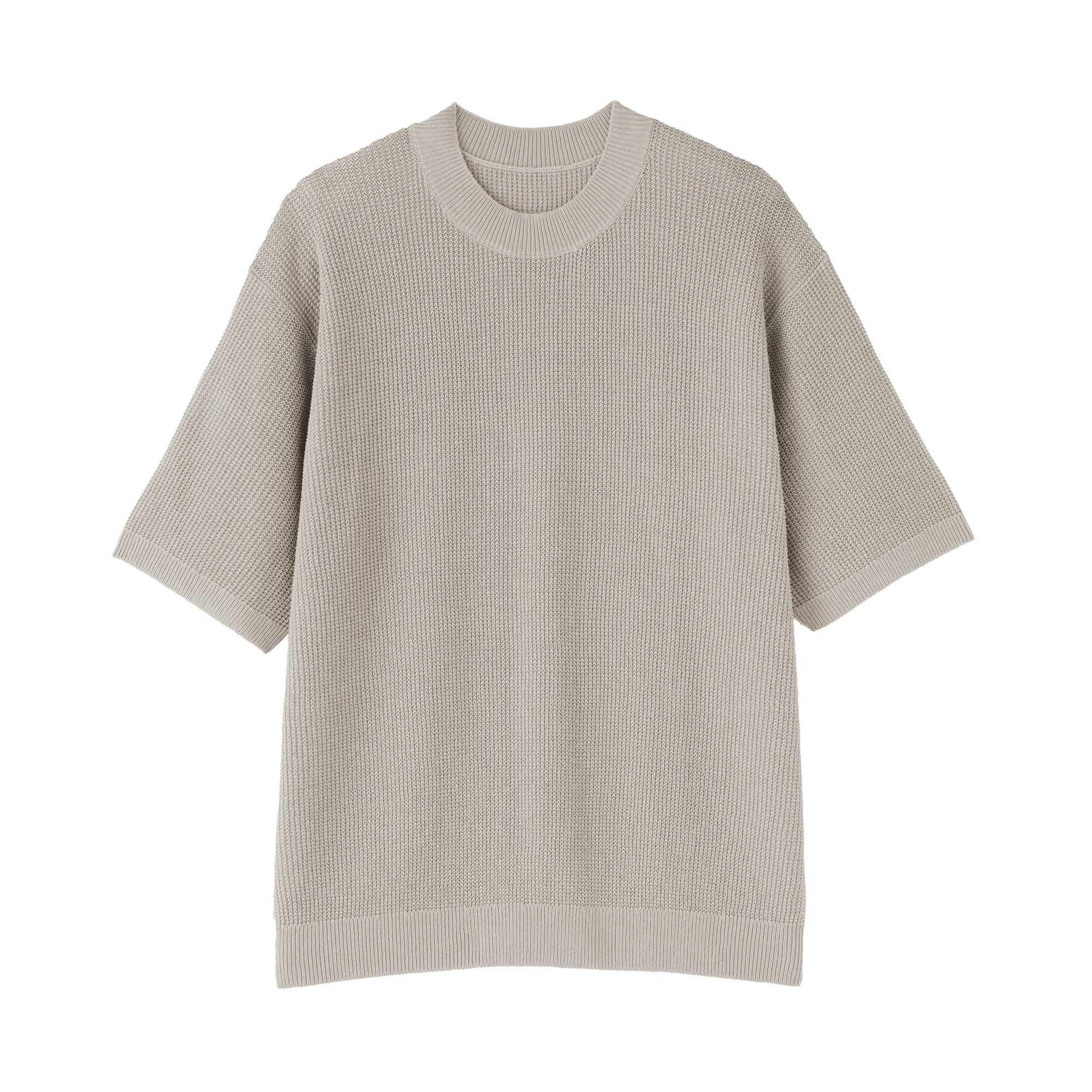 紳士　和紙混半袖クルーネックセーター