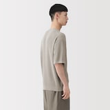 紳士　和紙混半袖クルーネックセーター