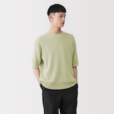 紳士　和紙混半袖クルーネックセーター