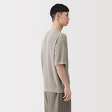 紳士　和紙混半袖クルーネックセーター