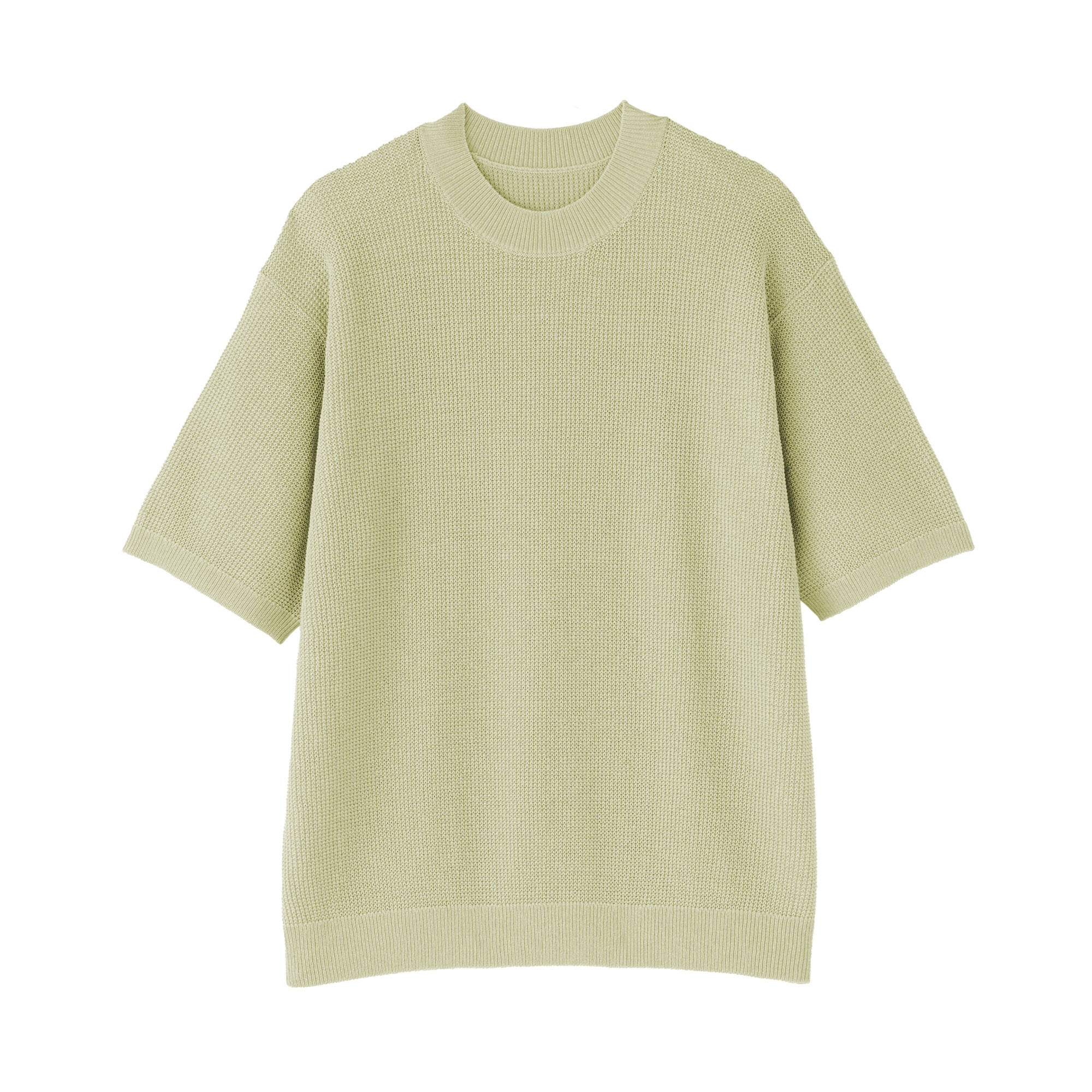 紳士　和紙混半袖クルーネックセーター