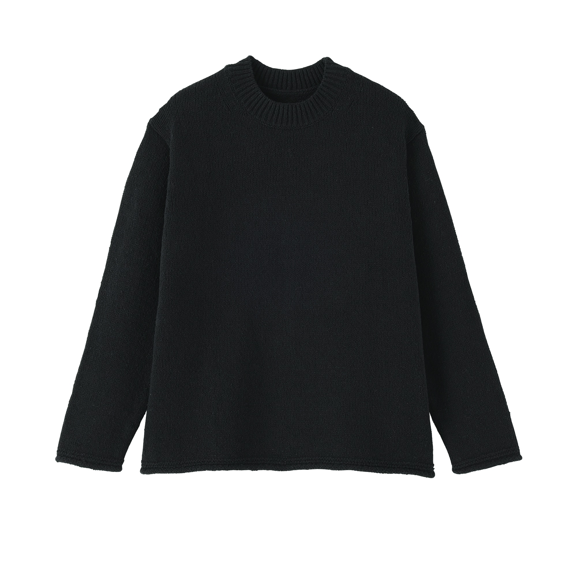 婦人　コットン混ブークレクルーネックセーター