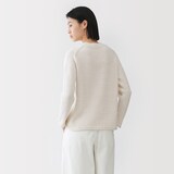 婦人　コットン混ブークレクルーネックセーター