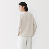 婦人　コットン混ブークレクルーネックセーター