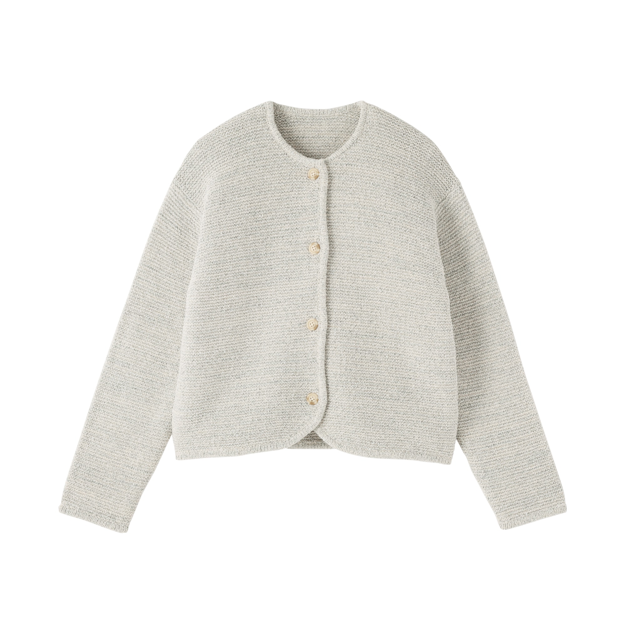 婦人　コットン混ブークレニットジャケット