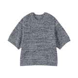 婦人　コットン混ブークレ五分袖セーター