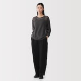 婦人　和紙混長袖クルーネックセーター