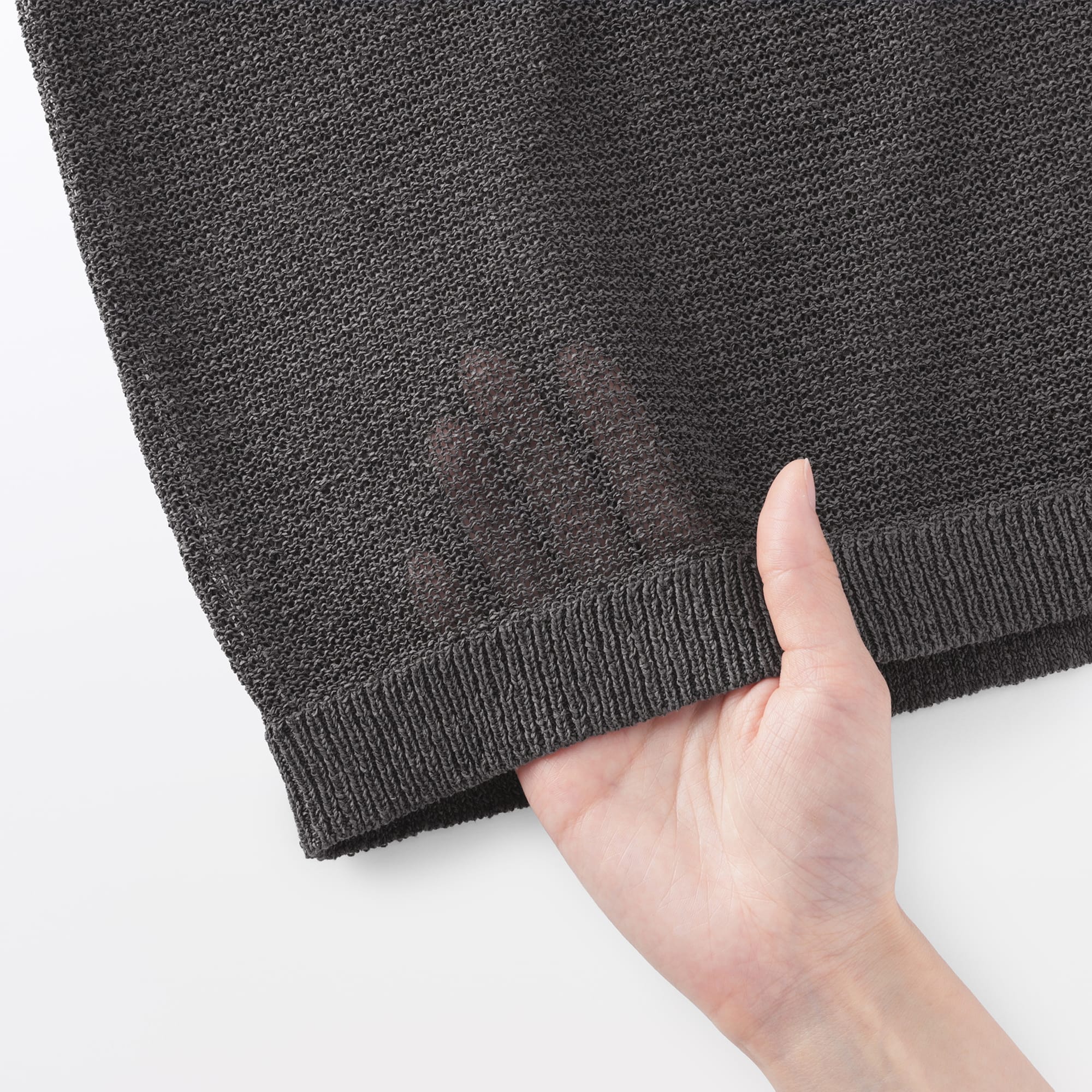 婦人　和紙混長袖クルーネックセーター