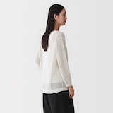 婦人　和紙混長袖クルーネックセーター