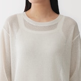 婦人　和紙混長袖クルーネックセーター