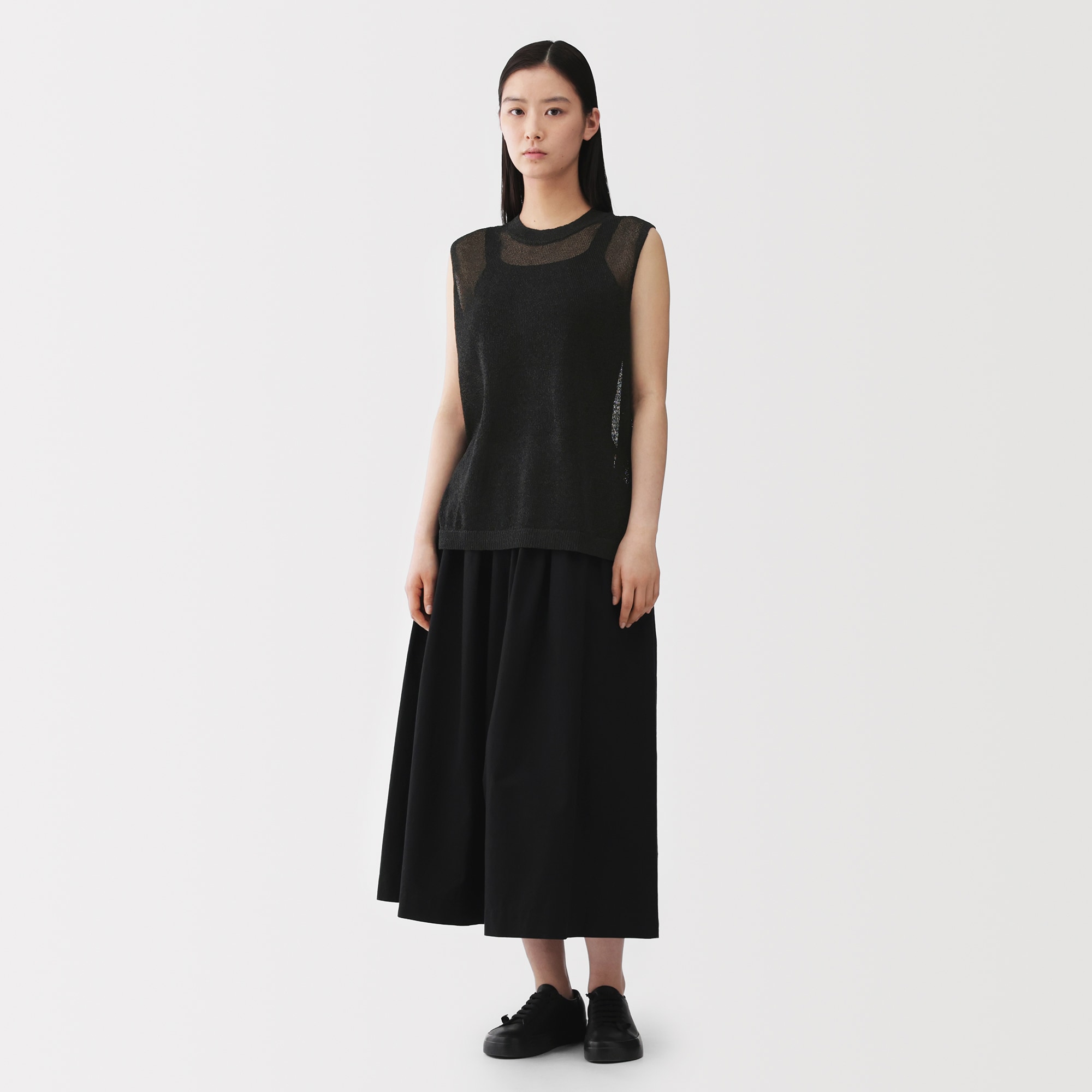 婦人　和紙混スリーブレスセーター