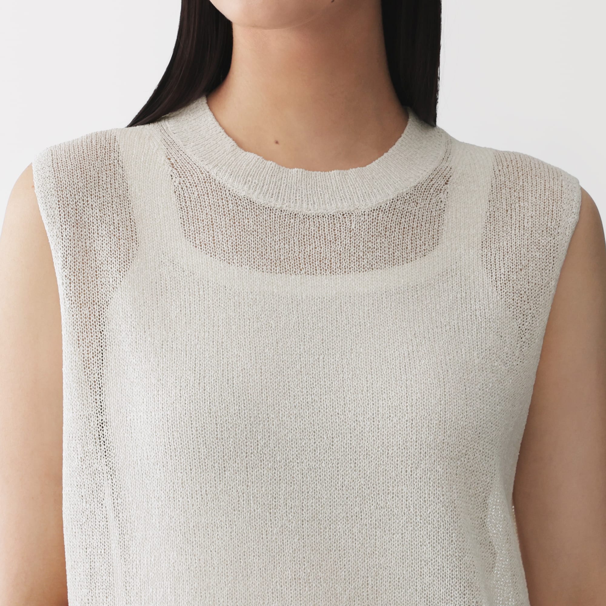 婦人　和紙混スリーブレスセーター