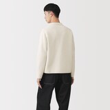 紳士　コットンミラノリブ襟付きジップカーディガン