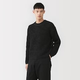 紳士　強撚コットンローゲージ長袖セーター