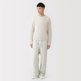 紳士　強撚コットンローゲージ長袖セーター