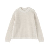 紳士　強撚コットンローゲージ長袖セーター