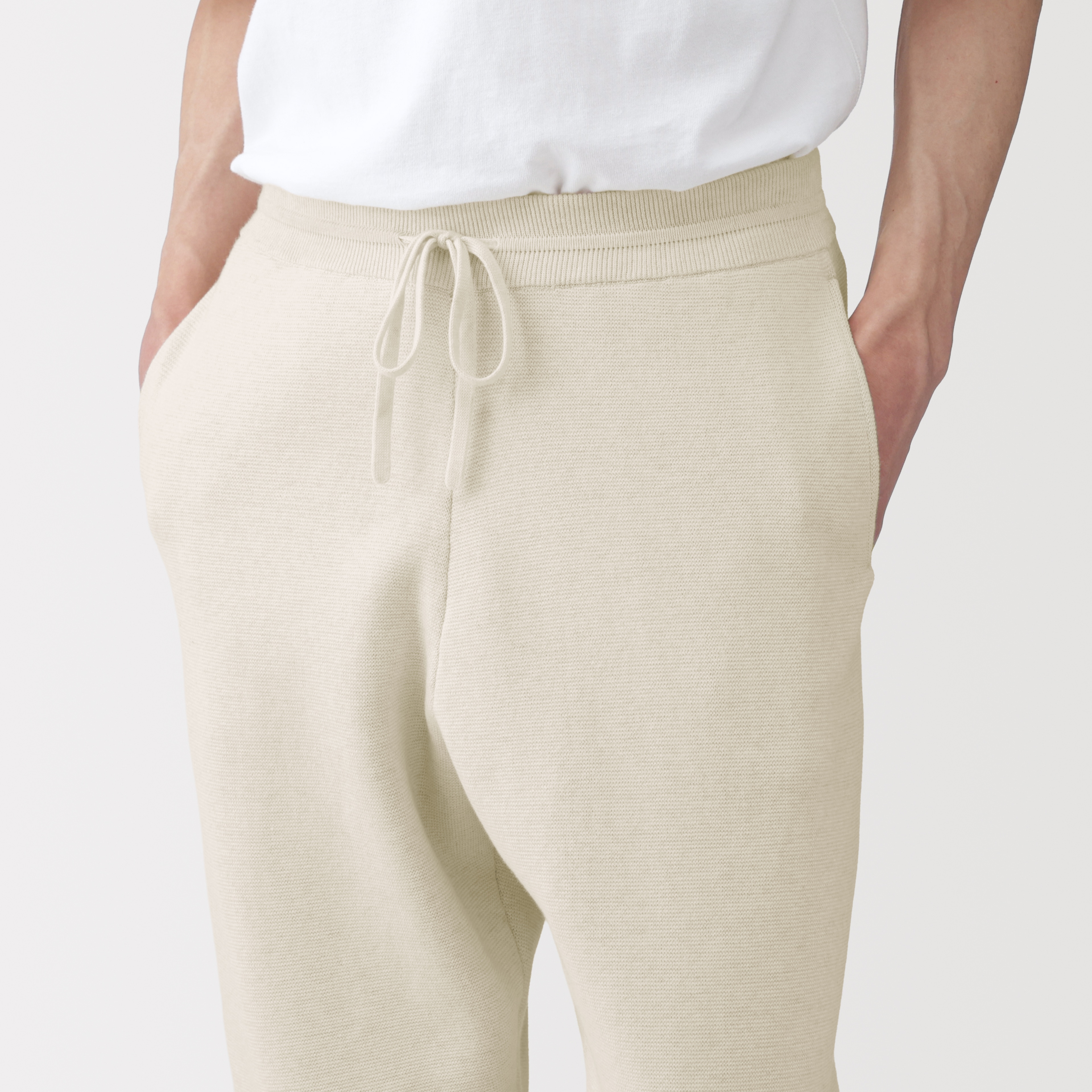 紳士　コットンミラノリブニットイージーパンツ