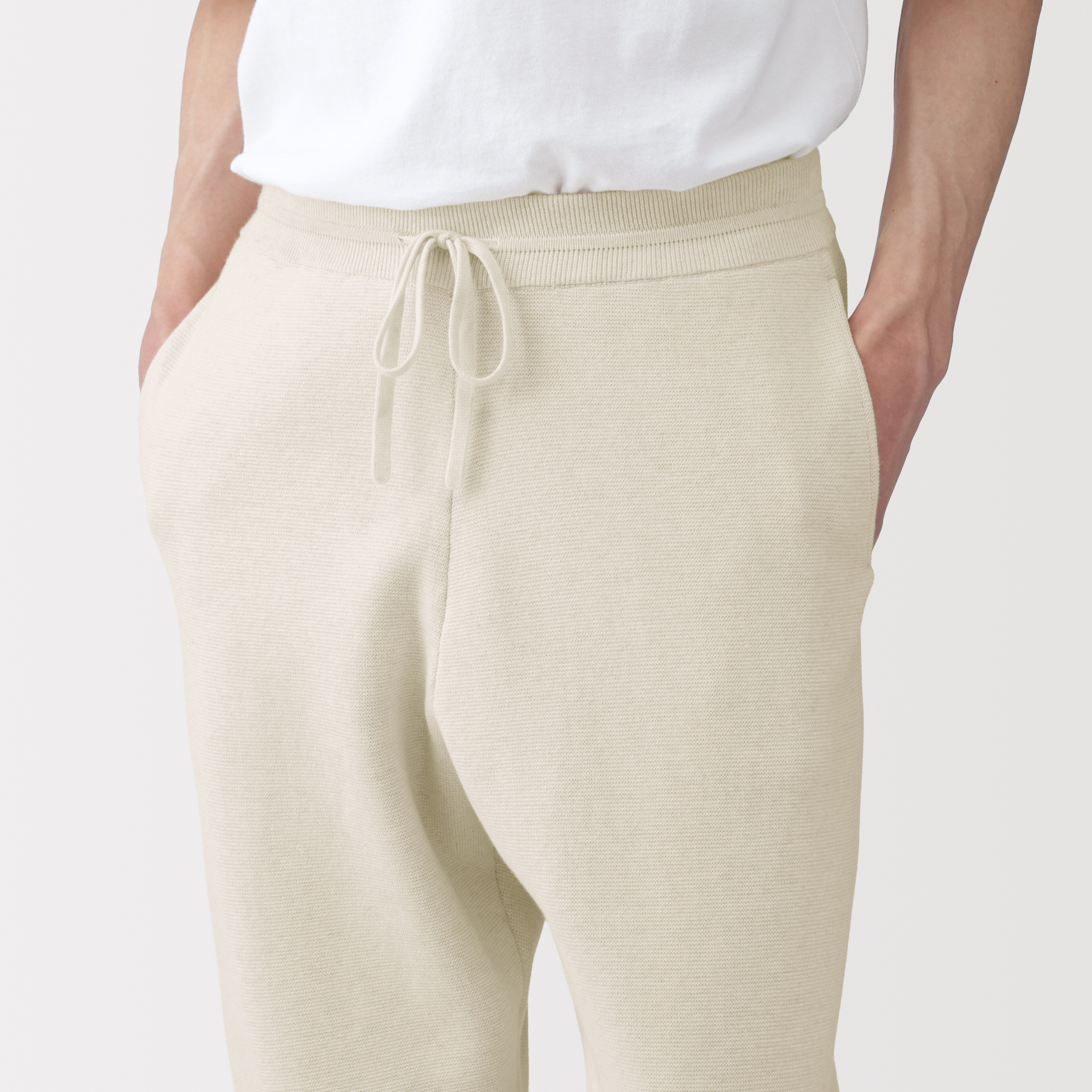 紳士　コットンミラノリブニットイージーパンツ