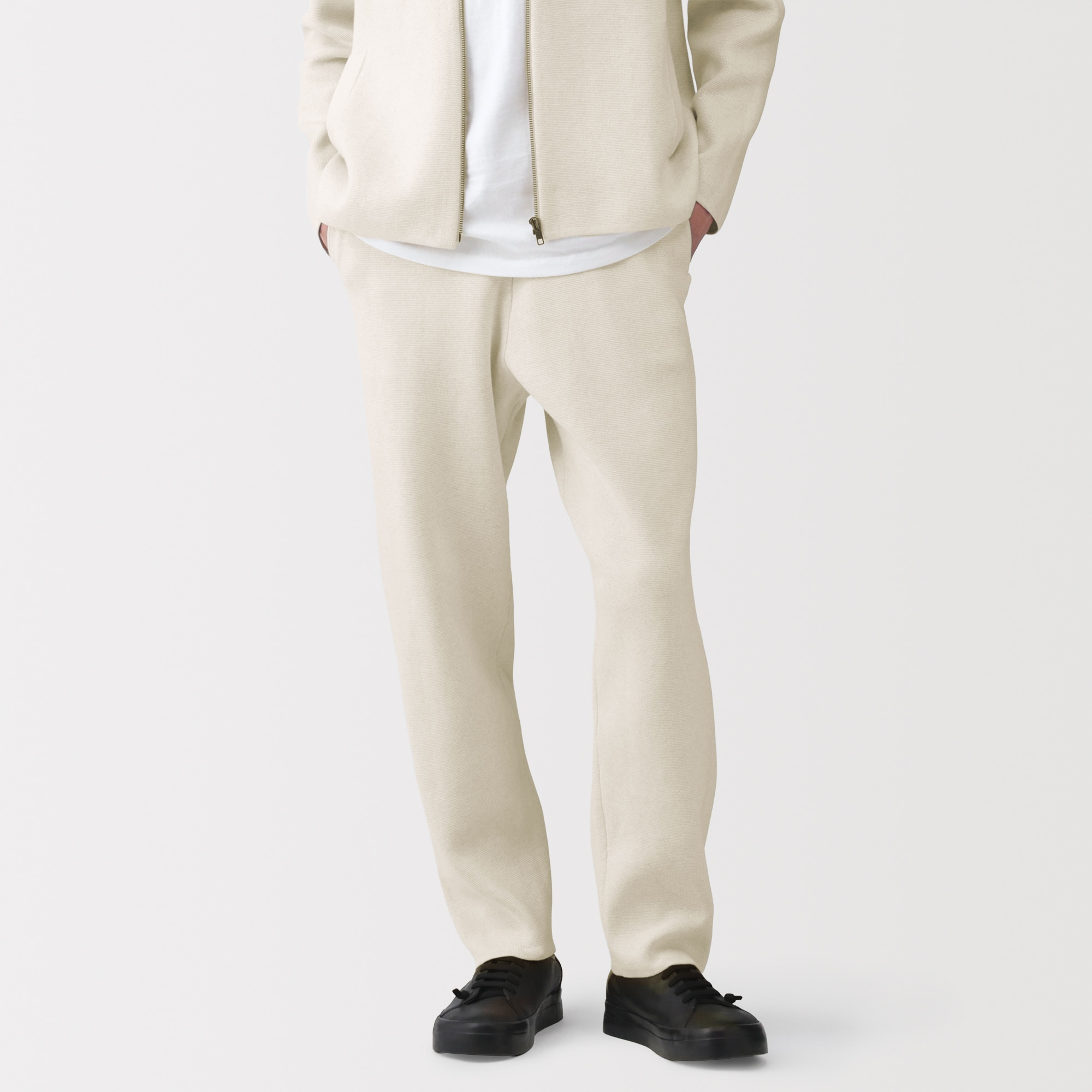 紳士　コットンミラノリブニットイージーパンツ