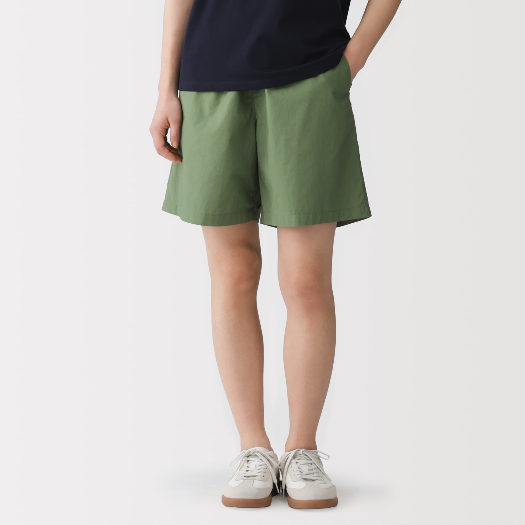 婦人　洗いざらし　ブロードショートパンツ