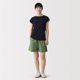 婦人　洗いざらし　ブロードショートパンツ