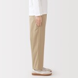 婦人　洗いざらし　コットンイージーテーパードパンツ