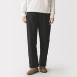 婦人　洗いざらし　コットンイージーテーパードパンツ