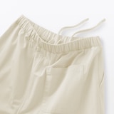 婦人　洗いざらし　コットンイージーテーパードパンツ