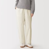 婦人　洗いざらし　コットンイージーテーパードパンツ