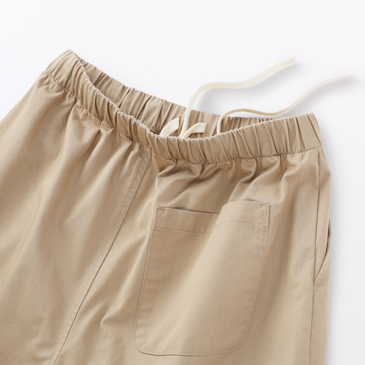 婦人　洗いざらし　コットンイージーテーパードパンツ