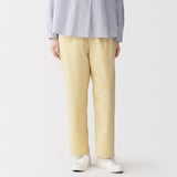 婦人　洗いざらし　コットンイージーテーパードパンツ