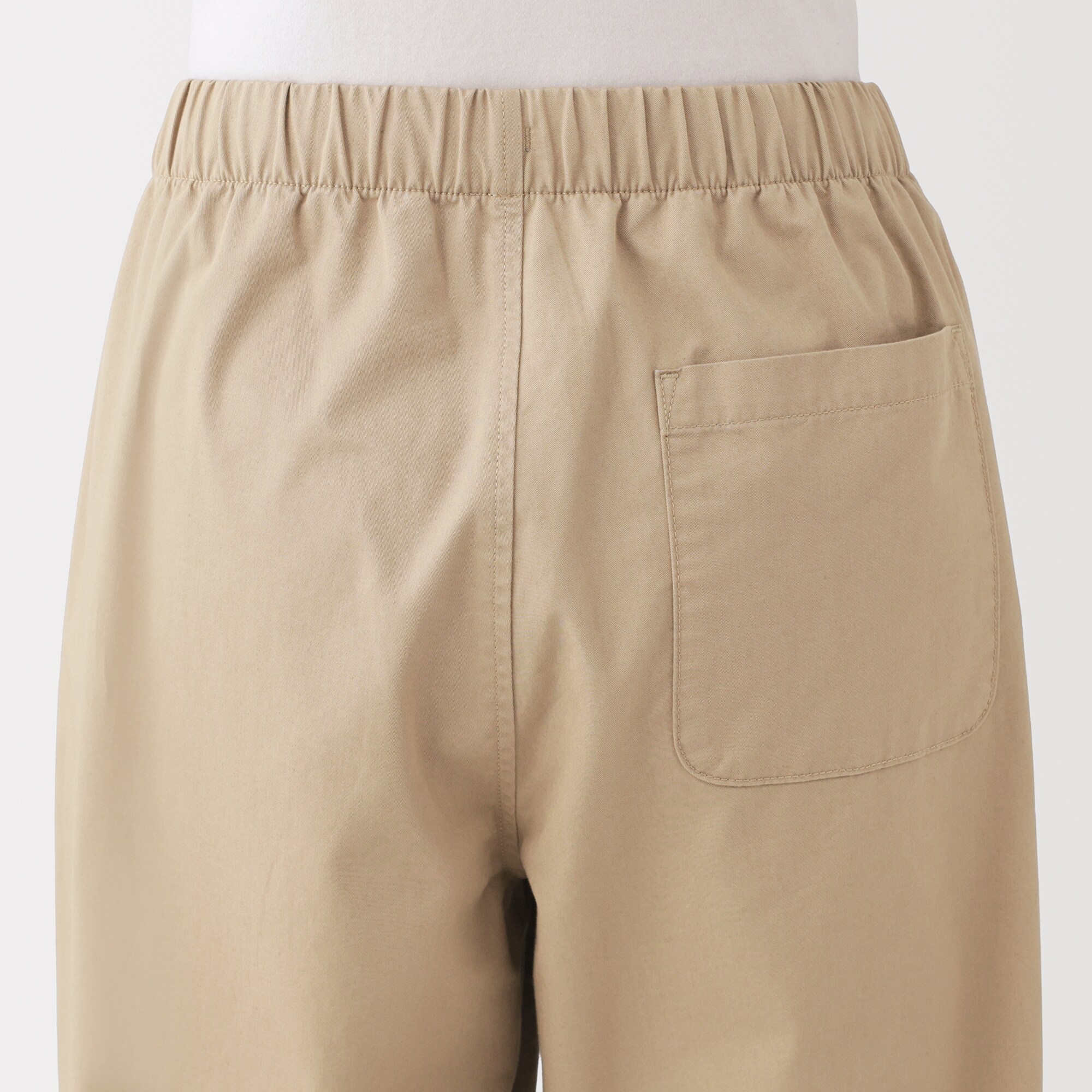 婦人　洗いざらし　コットンイージーテーパードパンツ