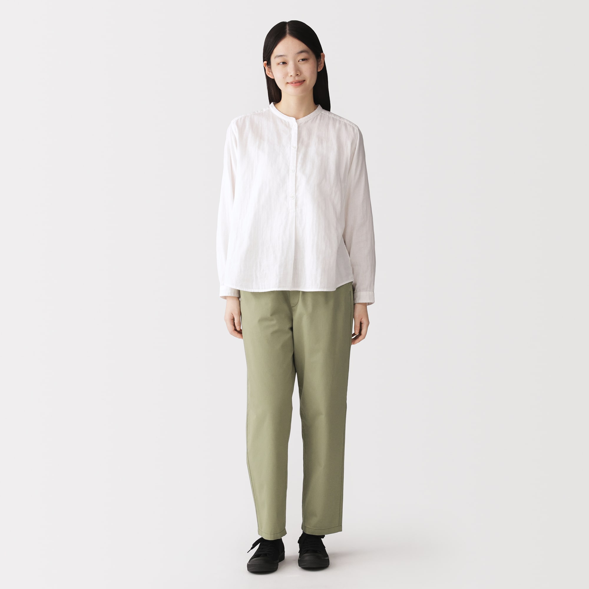 婦人 洗いざらし コットンイージーテーパードパンツ | 無印良品