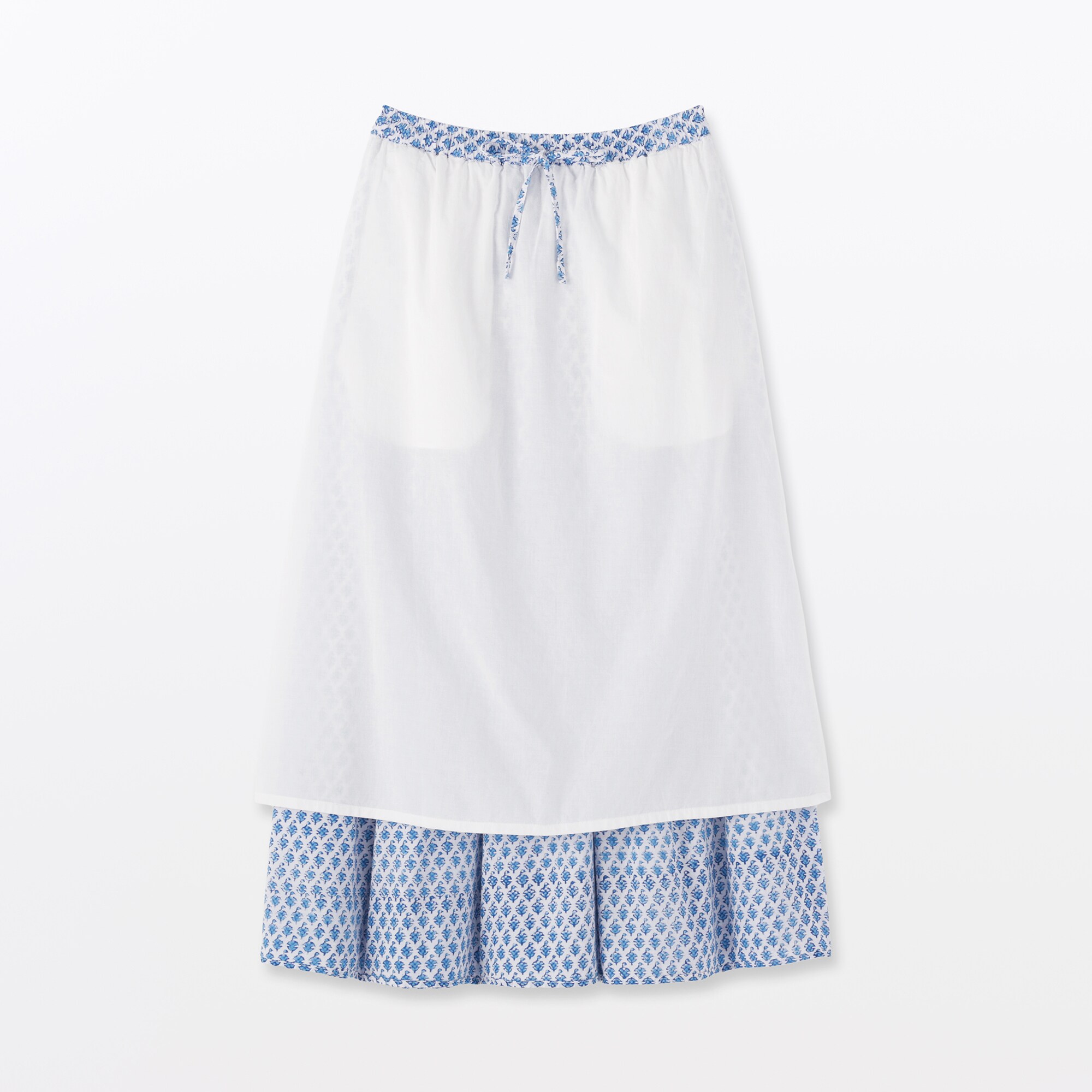 婦人 ブロックプリント ギャザースカート | 無印良品