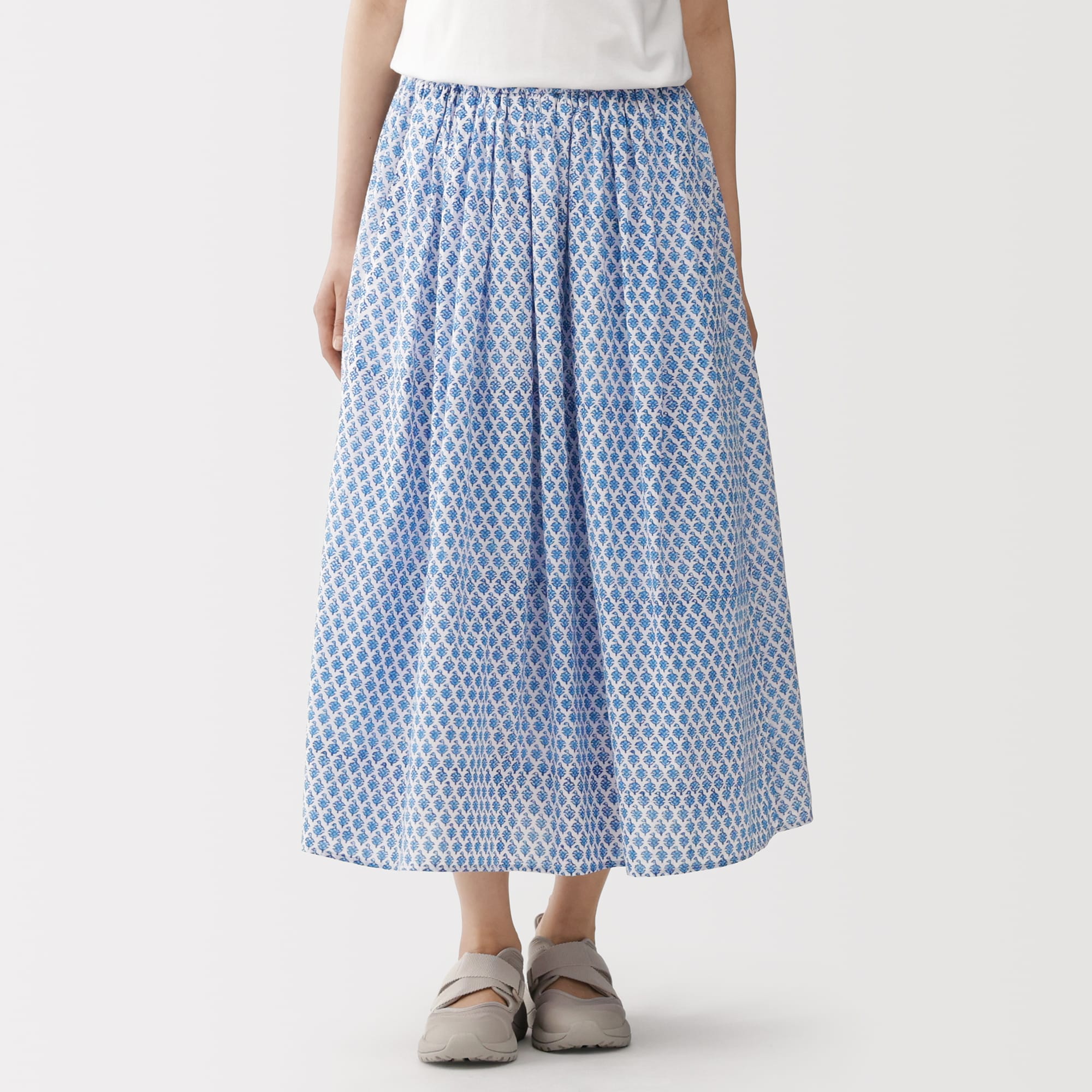 NOLLEY'S シルキープリントギャザースカート 定価2.5万円 ノーリーズ