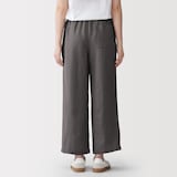 婦人　リネン　洗いざらしイージーワイドパンツ