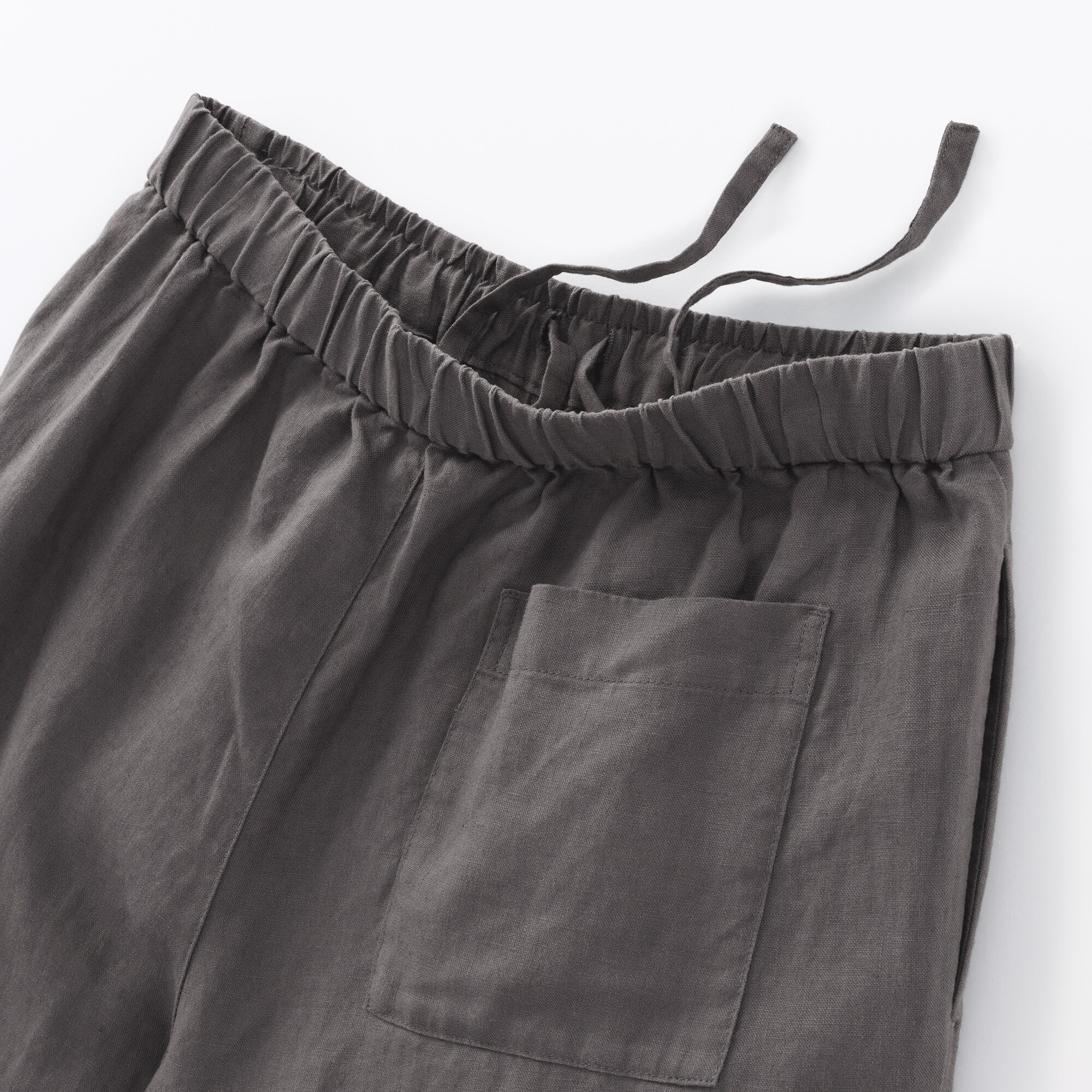 婦人　リネン　洗いざらしイージーワイドパンツ