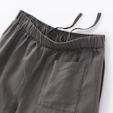 婦人　リネン　洗いざらしイージーワイドパンツ